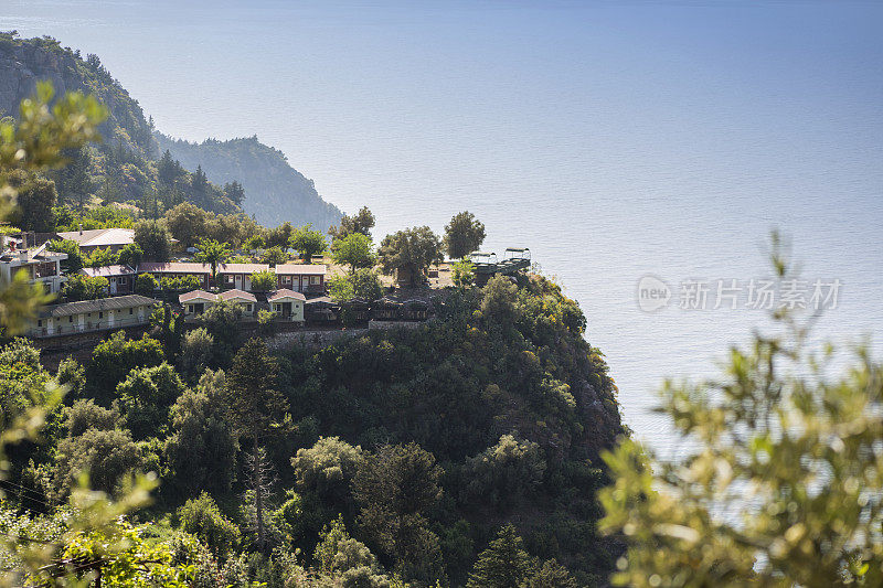 村庄法拉利亚Kelebek山谷著名的度假目的地在地中海海岸靠近fethiye mugla土耳其